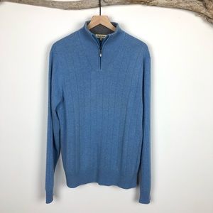 Peter Millar Cashmere Quarter Zip Sweater. M.